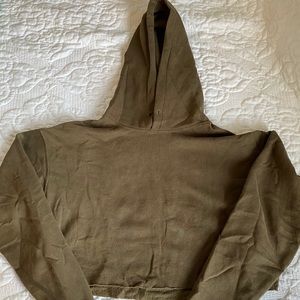 Green Cropped Hoodie